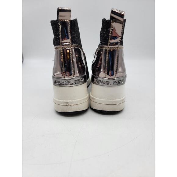 Michael Kors Neoflex Wedge Heel Boots Toddler Girls Size 11 Black Metallic - Picture 3 of 7